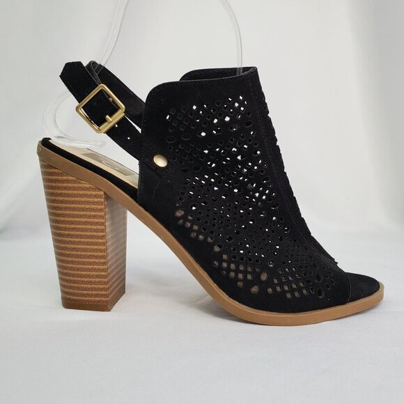 Black Suede Dolce Vita Booties Sandals Size 7 - Picture 1 of 5